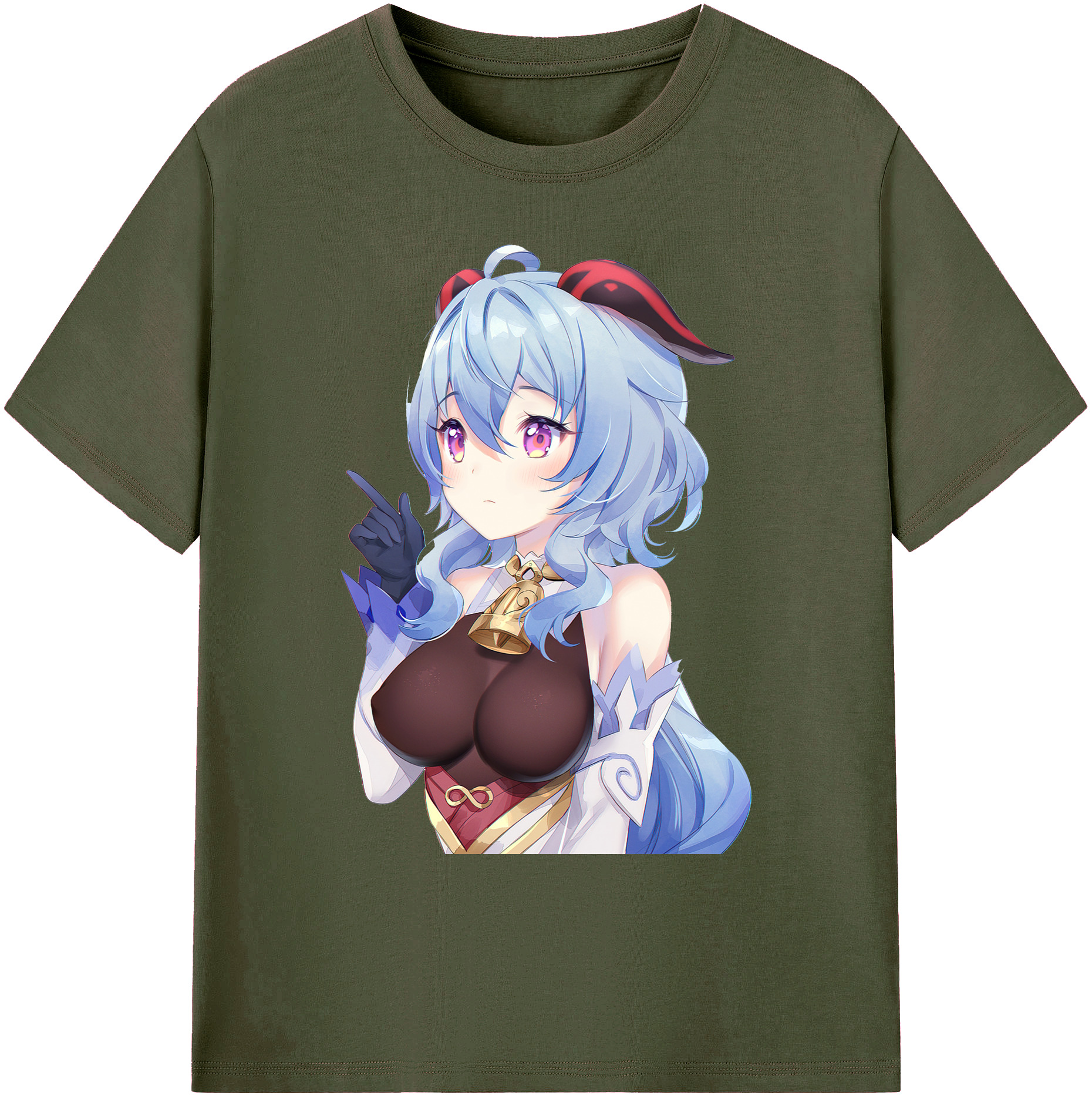 げんし神 甘雨 かんう genshin Ganyu 綿100％ メンズ半袖Tシャツ｜肌触りやわらか＆通気性